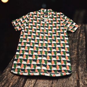 Shaquille O'Neal Mens Short Sleeve Big and Tall Button-Down Shirt Size 2XLT